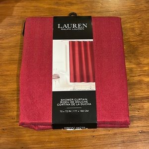 Polo Ralph Lauren shower curtain 70”x72” new red tailored hem